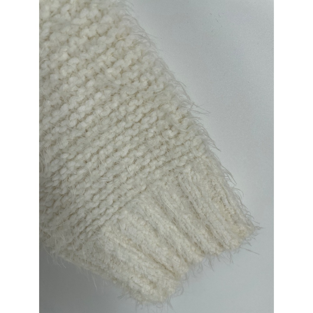 Lou & Grey Sweater Womens Large Cream‎ Ivory Fuzzy Minimalist Cozy Cottagecore - Picture 7 of 7
